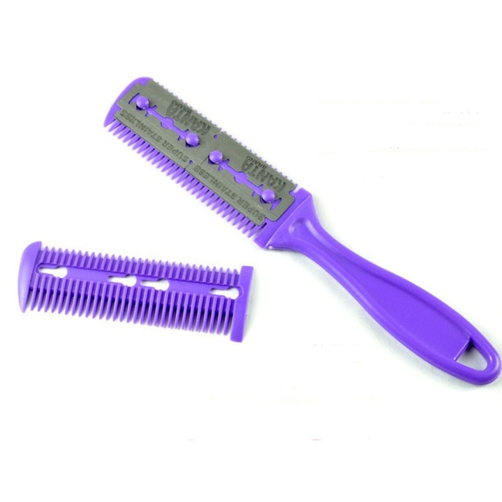 Hair Cutting Comb Hair Brushes with Razor Blades Hair Trimmer Cutting Thinning Tool Barber Tool Hair Salon DIY Styling Tools.